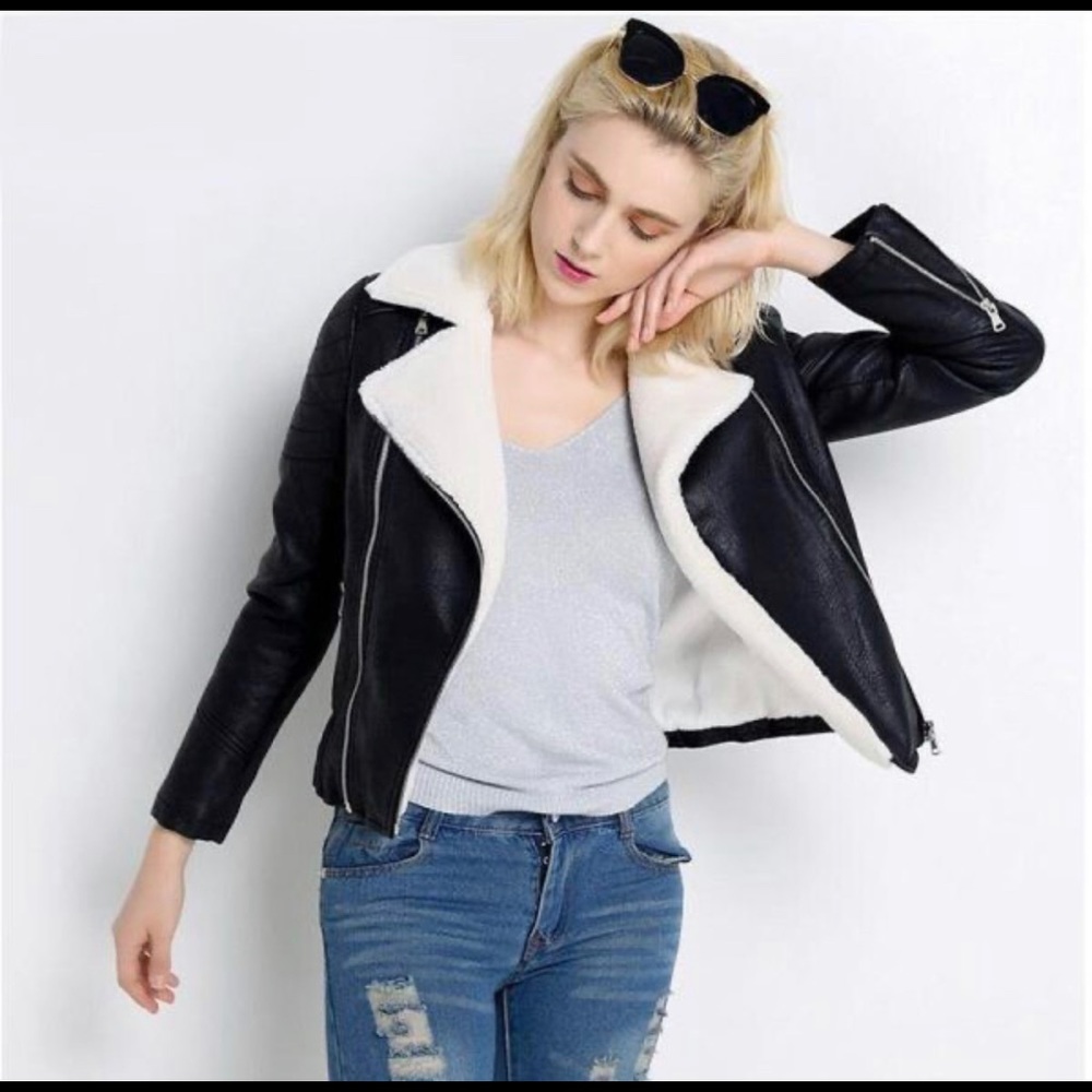 Black Fur Leather Jacket